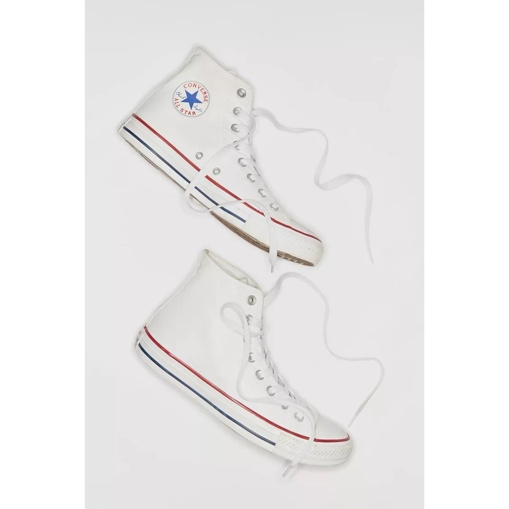Converse Chuck Taylor All Star  Mens Size 10 Womens 12 High White Canvas Shoes - Picture 5 of 6